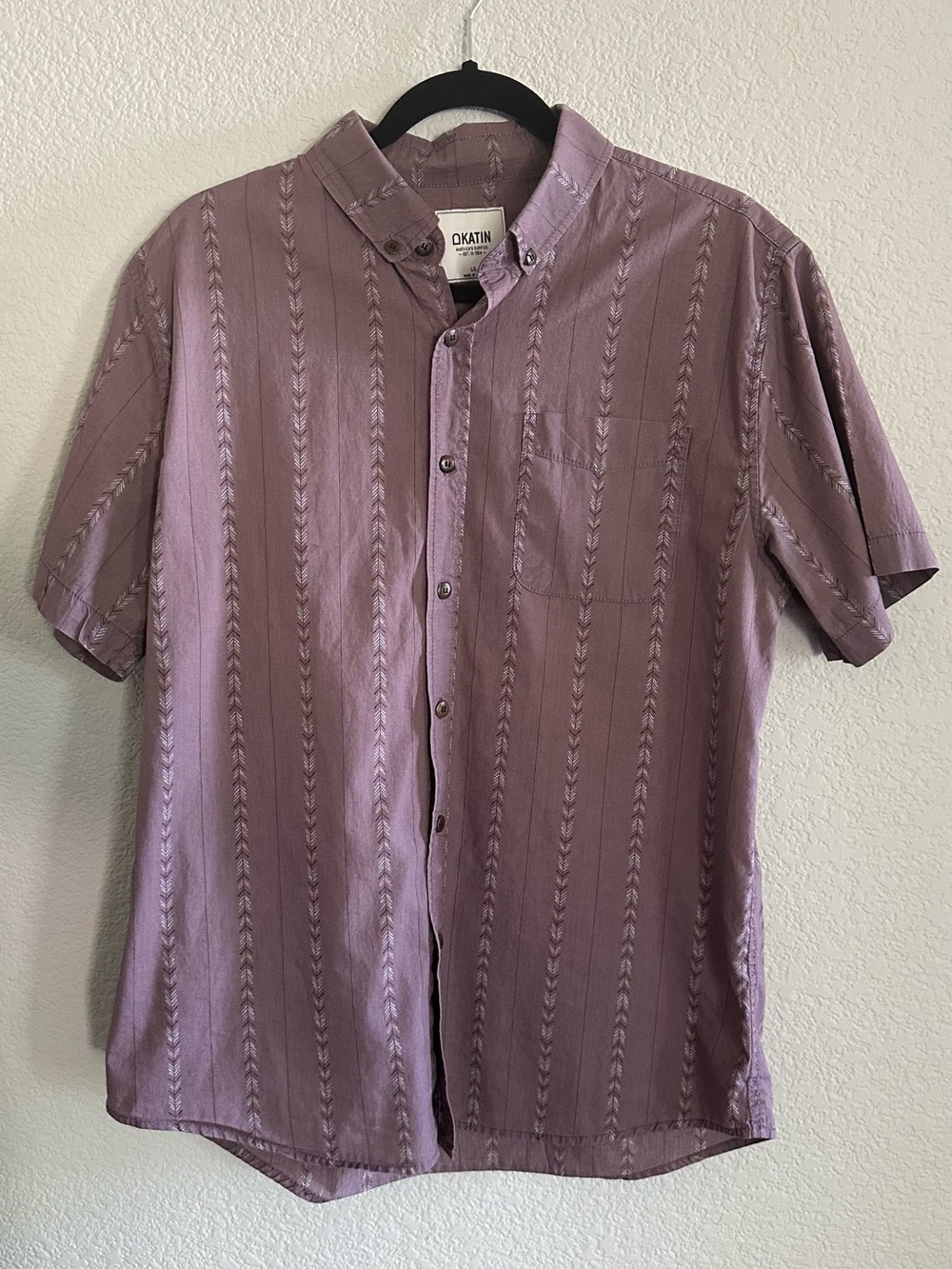 Katin Men’s Short Sleeve Button-Down Shirt in Lavender Mauve